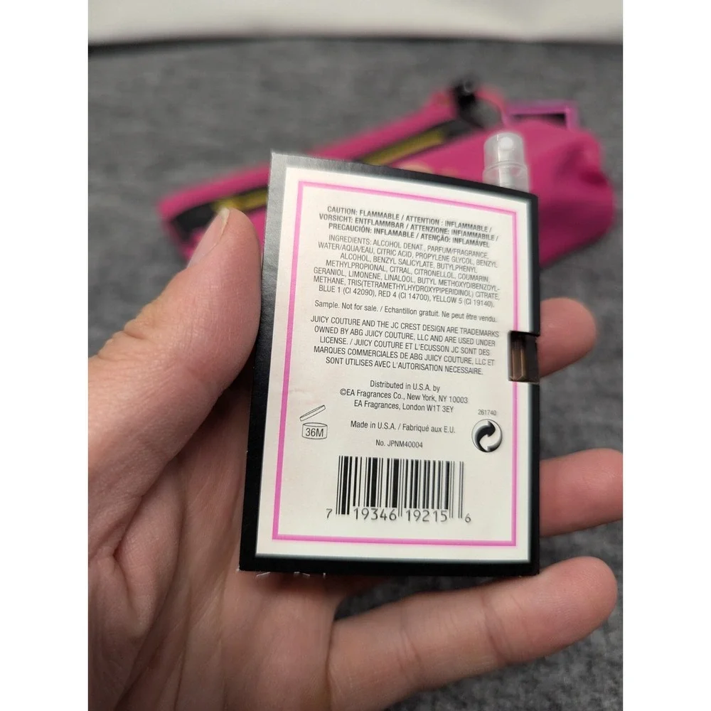 VTG Juicy Couture‎ Clutch Bag Pink with Perfume Sample New with Tags Deadstock